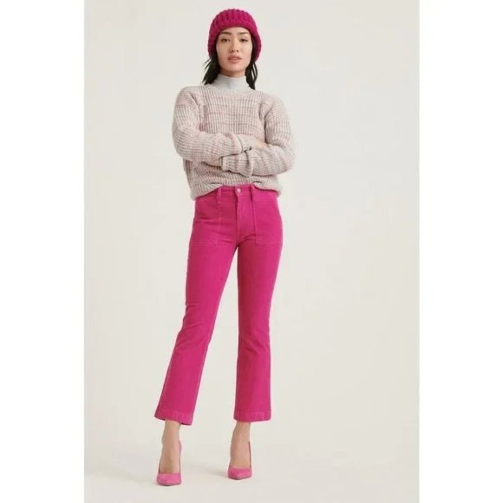 Lucky Brand Mid Rise Ava Crop Mini Boot Corduroy Jeans Juliet Pink 00